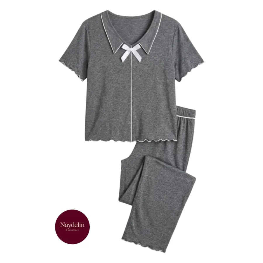 Pijama color gris obscuro talla m