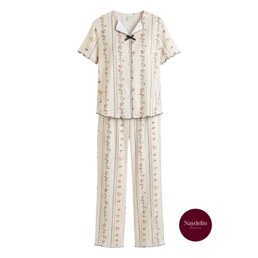 Pijama color beige talla S